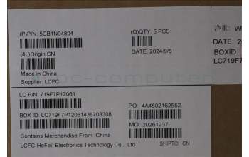 Lenovo 5CB1N94804 C-Cover with keyboard, Portuguese, Arctic Grey, Backlight, UK