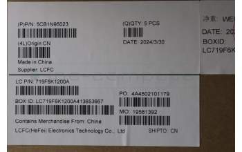 Lenovo 5CB1N95023 C-Cover with keyboard, Slovenian, Arctic Grey, UK