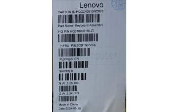 Lenovo 5CB1N95066 C-Cover with keyboard, Spanish, Luna Grey, Fingerprint, UK