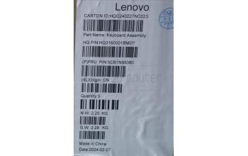 Lenovo 5CB1N95080 C-Cover with keyboard, Greek, Luna Grey, Fingerprint, US