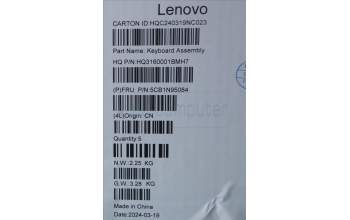 Lenovo 5CB1N95084 C-Cover with keyboard, Belgian, Luna Grey, Fingerprint, UK