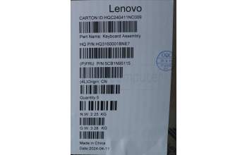 Lenovo 5CB1N95115 C-Cover with keyboard, Belgian, Cosmic Blue, Fingerprint, UK