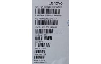 Lenovo 5CB1N95133 C-Cover with keyboard, Italian, Storm Grey, FingerPrint, UK