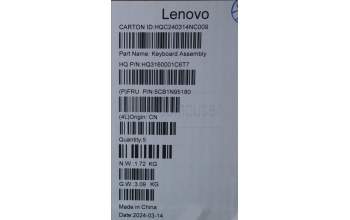 Lenovo 5CB1N95180 C-Cover with keyboard, UK English, Storm Grey, Non-Fingerprint, UK