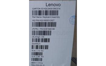 Lenovo 5CB1N95186 C-Cover with keyboard, Belgian, Storm Grey, Non-FingerPrint, UK