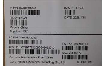 Lenovo 5CB1N95278 C-Cover with keyboard, Nordic, Arctic Grey, Backlight, Fingerprint, UK