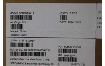 Lenovo 5CB1N95419 C-Cover with keyboard, Portuguese, Arctic Grey, Non-Backlight, UK