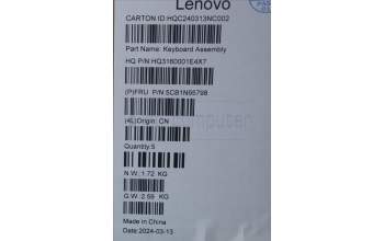 Lenovo 5CB1N95798 C-Cover with keyboard,Nordic,Storm Grey,Non_Fingerprint