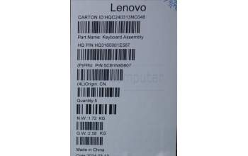 Lenovo 5CB1N95807 C-Cover with keyboard,UK English,Storm Grey,Non_Fingerprint