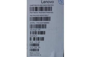 Lenovo 5CB1N96883 C-Cover with keyboard, Italian, Arctic Grey, Non-FingerPrint, UK