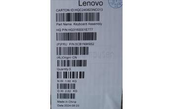 Lenovo 5CB1N96952 C-Cover with keyboard, Arabic, Arctic Grey, Non-FingerPrint, US