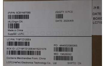 Lenovo 5CB1N97090 C-Cover with keyboard, UK English, Arctic Grey, Backlight, Fingerprint, UK