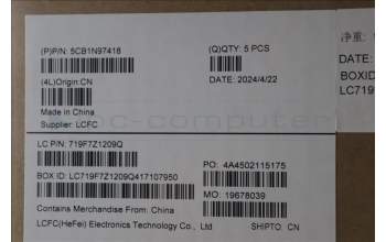 Lenovo 5CB1N97418 C-Cover with keyboard, Switzerland, Arctic Grey, Backlight, Non-Fingerprint, UK