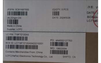 Lenovo 5CB1N97500 C-Cover with keyboard, German, Arctic Grey, Non-Backlight, Fingerprint, UK