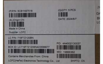 Lenovo 5CB1N97518 C-Cover with keyboard, UK English, Arctic Grey, Non-Backlight, UK