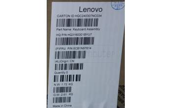 Lenovo 5CB1N97614 C-Cover with keyboard, Hebrew, Storm Grey, Fingerprint, US