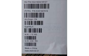 Lenovo 5CB1N97619 C-Cover with keyboard,Portuguese,Storm Grey,Fingerprint