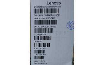 Lenovo 5CB1N97622 C-Cover with keyboard, Spanish, Storm Grey, FingerPrint, UK