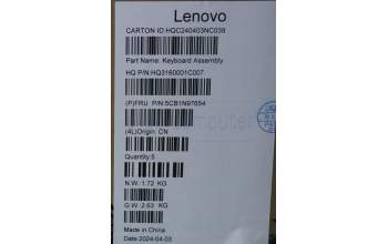 Lenovo 5CB1N97654 C-Cover with keyboard, Switzerland, Storm Grey, Non-FingerPrint, UK