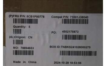 Lenovo 5CB1P00778 C-Cover with keyboard, English, Violet, Backlight, Non-Fingerprint, US