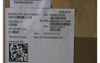 Lenovo 5CB1P00910 C-Cover with keyboard, English, Arctic Grey, US