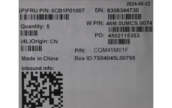 Lenovo 5CB1P01007 C-Cover with keyboard,Hebrew,Arctic Grey,Backlight