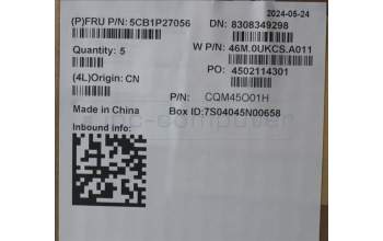 Lenovo 5CB1P27056 C-Cover with keyboard, German, Arctic Grey, Backlight, UK