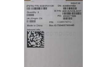 Lenovo 5CB1P31139 C-Cover with keyboard, US English Euro, Arctic Grey, US