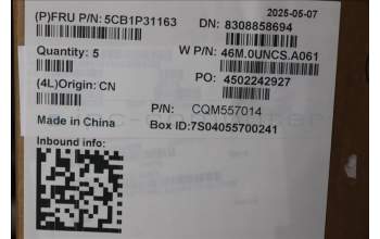 Lenovo 5CB1P31163 C-Cover with keyboard, Ukraine, Arctic Grey, US