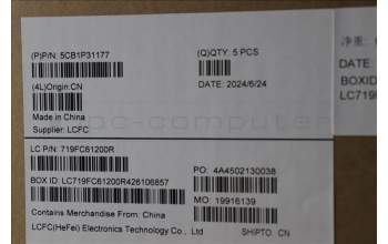 Lenovo 5CB1P31177 C-Cover with keyboard, Arabic, Storm Grey, w/Screw, US