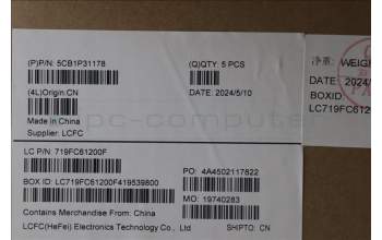 Lenovo 5CB1P31178 C-Cover with keyboard, Belgian, Storm Grey, w/Screw, UK