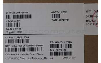 Lenovo 5CB1P31193 C-Cover with keyboard, Italian, Storm Grey, w/Screw, UK