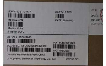 Lenovo 5CB1P31477 C-Cover with keyboard, Nordic, Storm Grey, w/Screw, UK