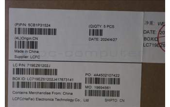 Lenovo 5CB1P31524 C-Cover with keyboard, Bulgarian, Arctic Grey, UK