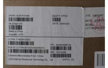 Lenovo 5CB1P31540 C-Cover with keyboard, Nordic, Arctic Grey, UK