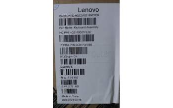 Lenovo 5CB1P31559 COVER Upper Case ASM_FRA_H 83D2_ARG