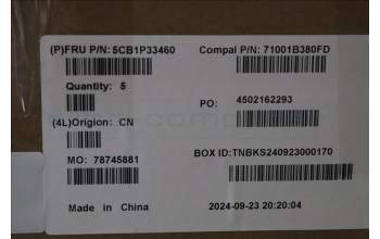 Lenovo 5CB1P33460 C-Cover with keyboard, German, Cloud Grey, Backlight, FingerPrint, UK