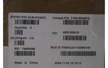 Lenovo 5CB1P33473 C-Cover with keyboard, Greek, Cloud Grey, Backlight, Non-FingerPrint, US