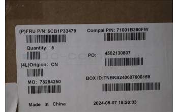 Lenovo 5CB1P33479 C-Cover with keyboard, Hebrew, Cloud Grey, Backlight, Non-FingerPrint, US