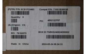 Lenovo 5CB1P33483 C-Cover with keyboard, Italian, Cloud Grey, Backlight, Non-FingerPrint, UK