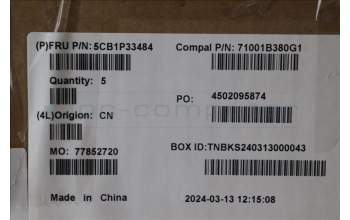 Lenovo 5CB1P33484 C-Cover with keyboard,Spanish,Cloud Grey,Backlight,Non_Fingerprint