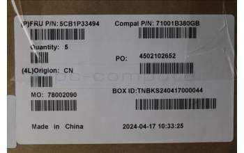 Lenovo 5CB1P33494 C-Cover with keyboard, Belgian, Cloud Grey, Backlight, Non-Fingerprint, UK