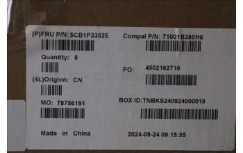 Lenovo 5CB1P33525 C-Cover with keyboard, Belgian, Abyss Blue, Backlight, FingerPrint, UK