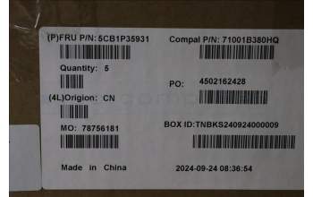 Lenovo 5CB1P35931 C-Cover with keyboard, Italian, Abyss Blue, Backlight, Non-FingerPrint, UK