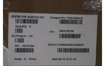 Lenovo 5CB1P41193 C-Cover with keyboard, UK English, Cloud Grey, Non-Backlight, Non-FingerPrint, UK