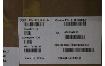 Lenovo 5CB1P41194 C-Cover with keyboard, Italian, Cloud Grey, Non_Backlight, Non_FingerPrint