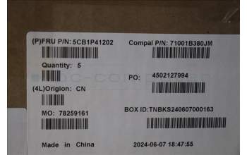 Lenovo 5CB1P41202 C-Cover with keyboard, French, Cloud Grey, Non-Backlight, Non-FingerPrint, US