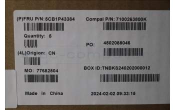 Lenovo 5CB1P43384 C-Cover with keyboard,English,White Backlight