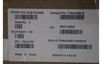 Lenovo 5CB1P43408 COVER Upper Case ASM_SWS C 83DX BLWH