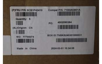 Lenovo 5CB1P43410 C-Cover with keyboard,Czech Slovakian,White Backlight